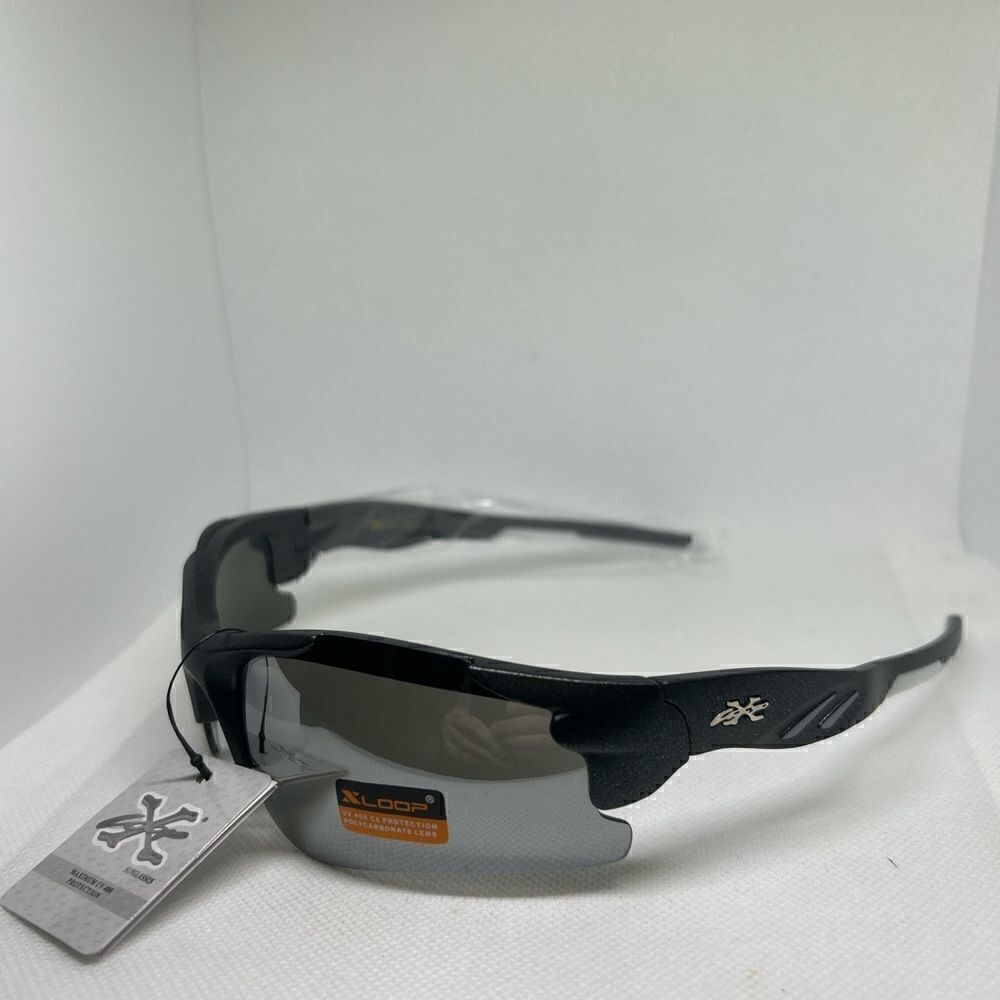 X-Loop Semi Rimless Wrap Mirrored Sunglasses
